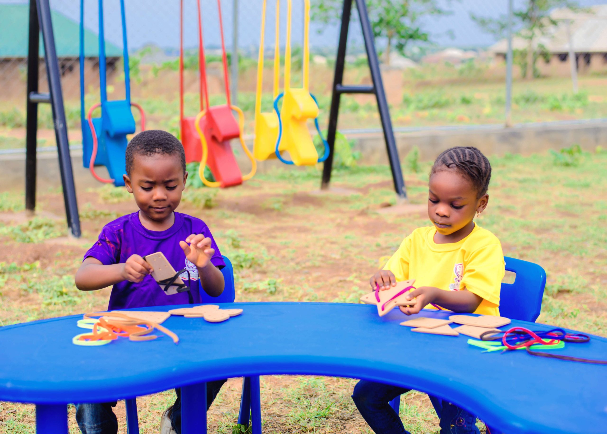 Noble Brains Academy pupils engaged in creative play activities